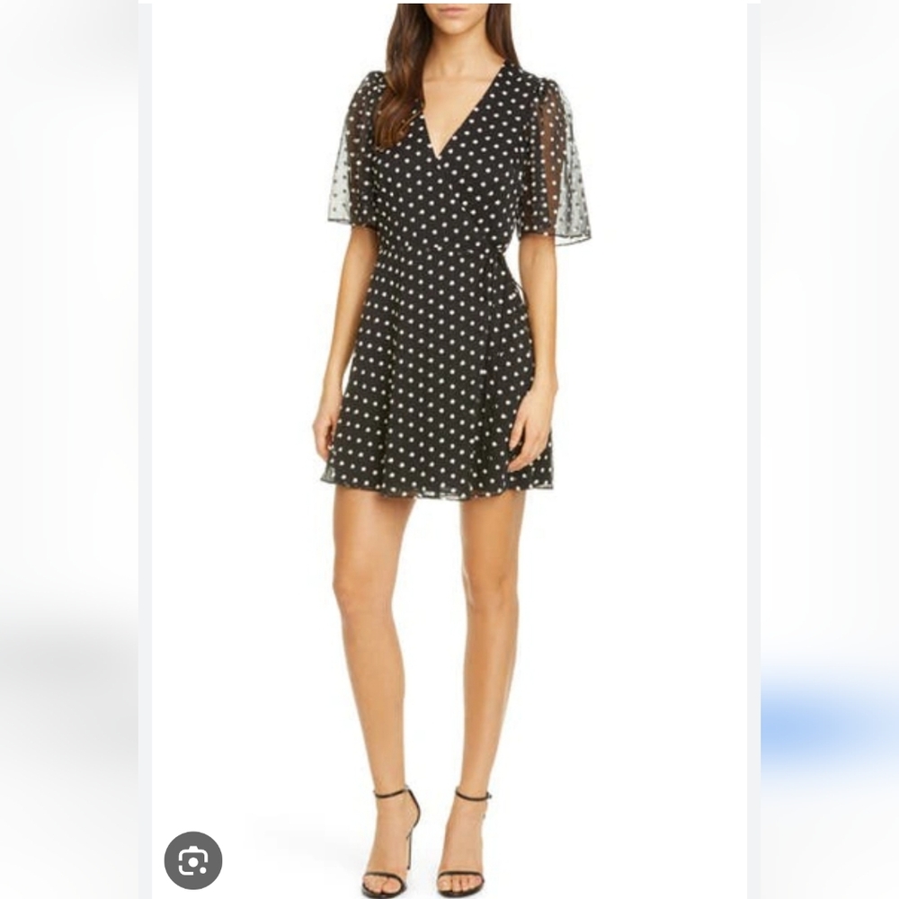 $265 Alice & Olivia Sandra Embroidered Wrap Elegant Dress